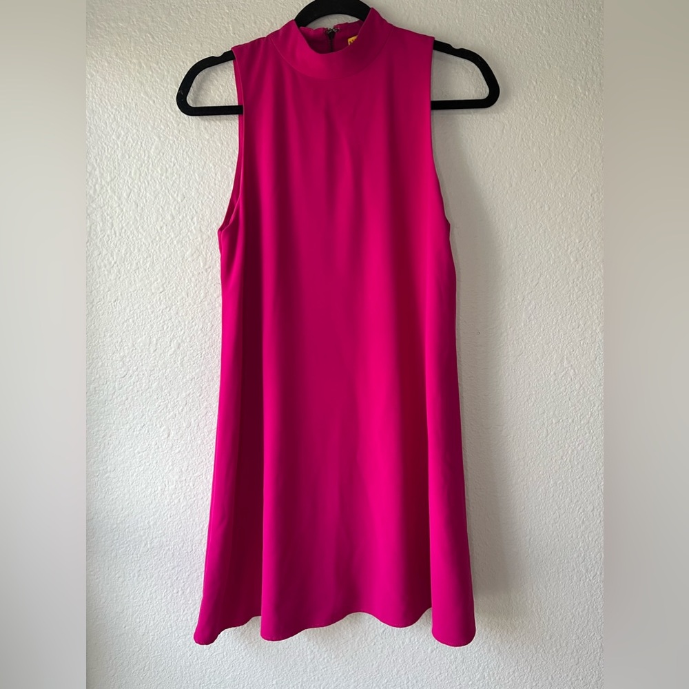 Alice + Olivia Trina Tunic Bow Back Silk Hot Pink Dress Size S. - Picture 3 of 8